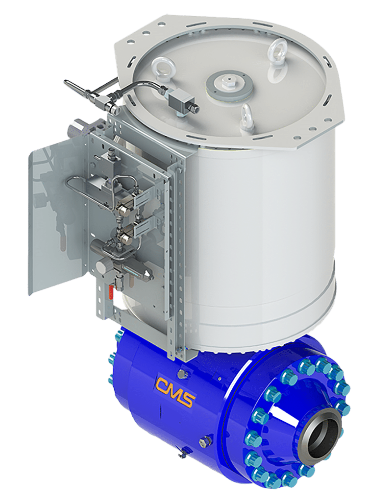 CORTEC 5-1/8” Bore 15,000 PSI metal seated BSDV API 6A Ball Valve Side View