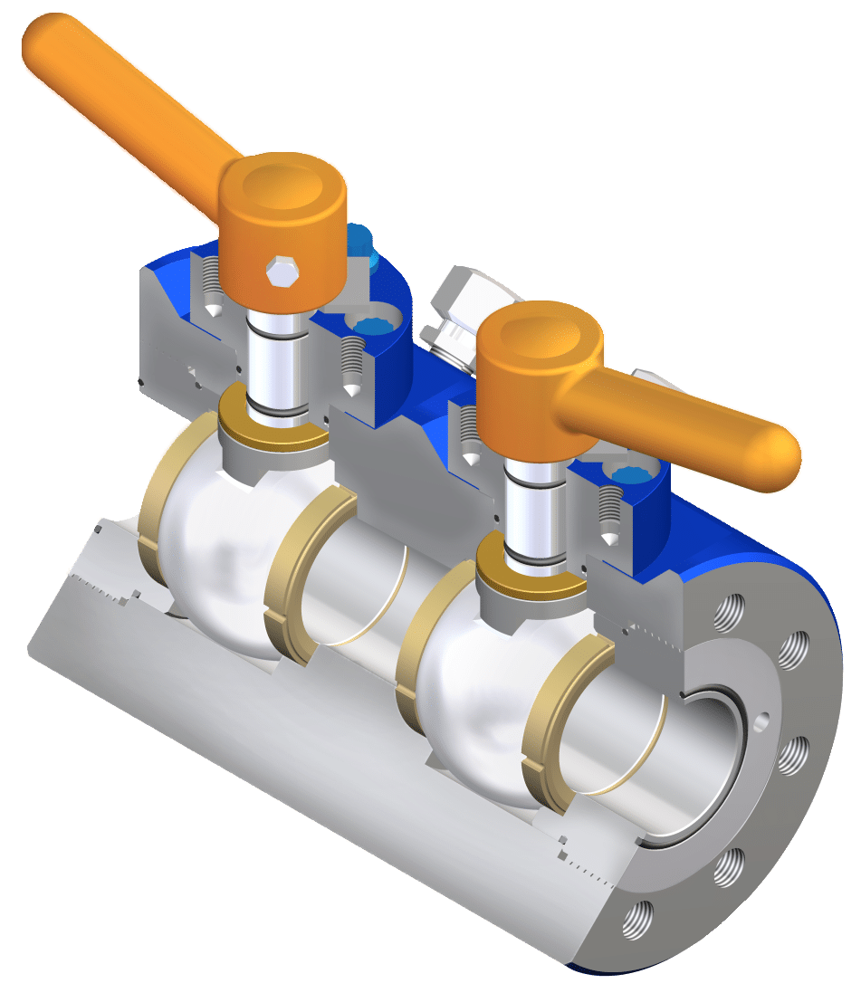 CORTEC Model B-BC Double Trunnion Ball Valve Cutaway