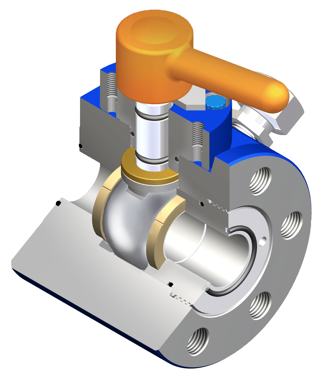 CORTEC Model B-BC Single Trunnion Ball Valve Cutaway