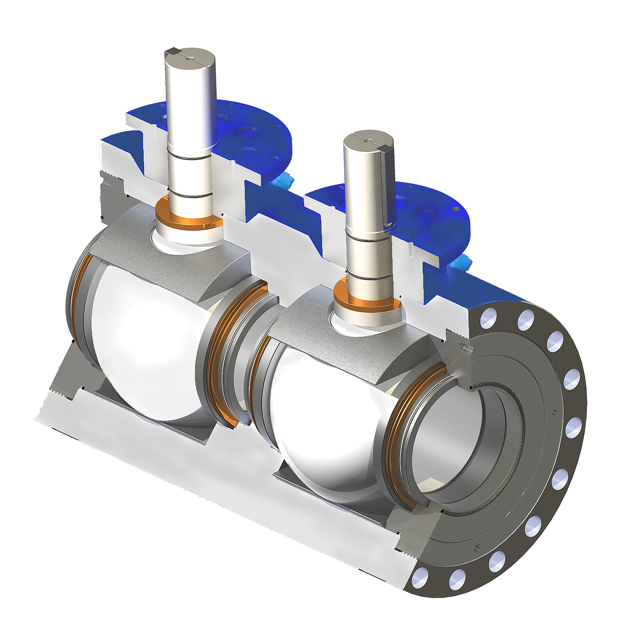 CORTEC Model D Double Trunnion Ball Valve Cutaway