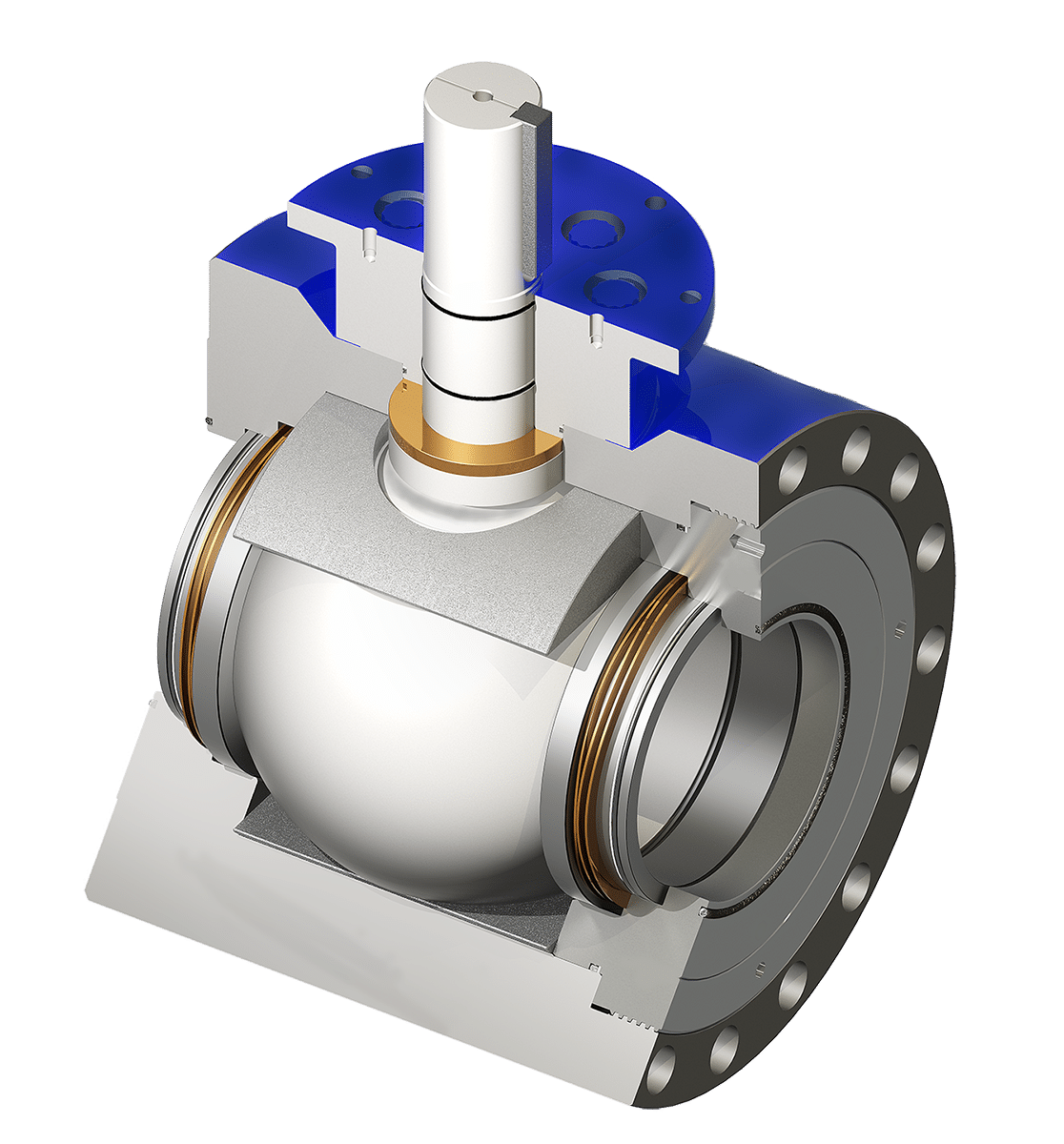 CORTEC Model D Single Trunnion Ball Valve Cutaway
