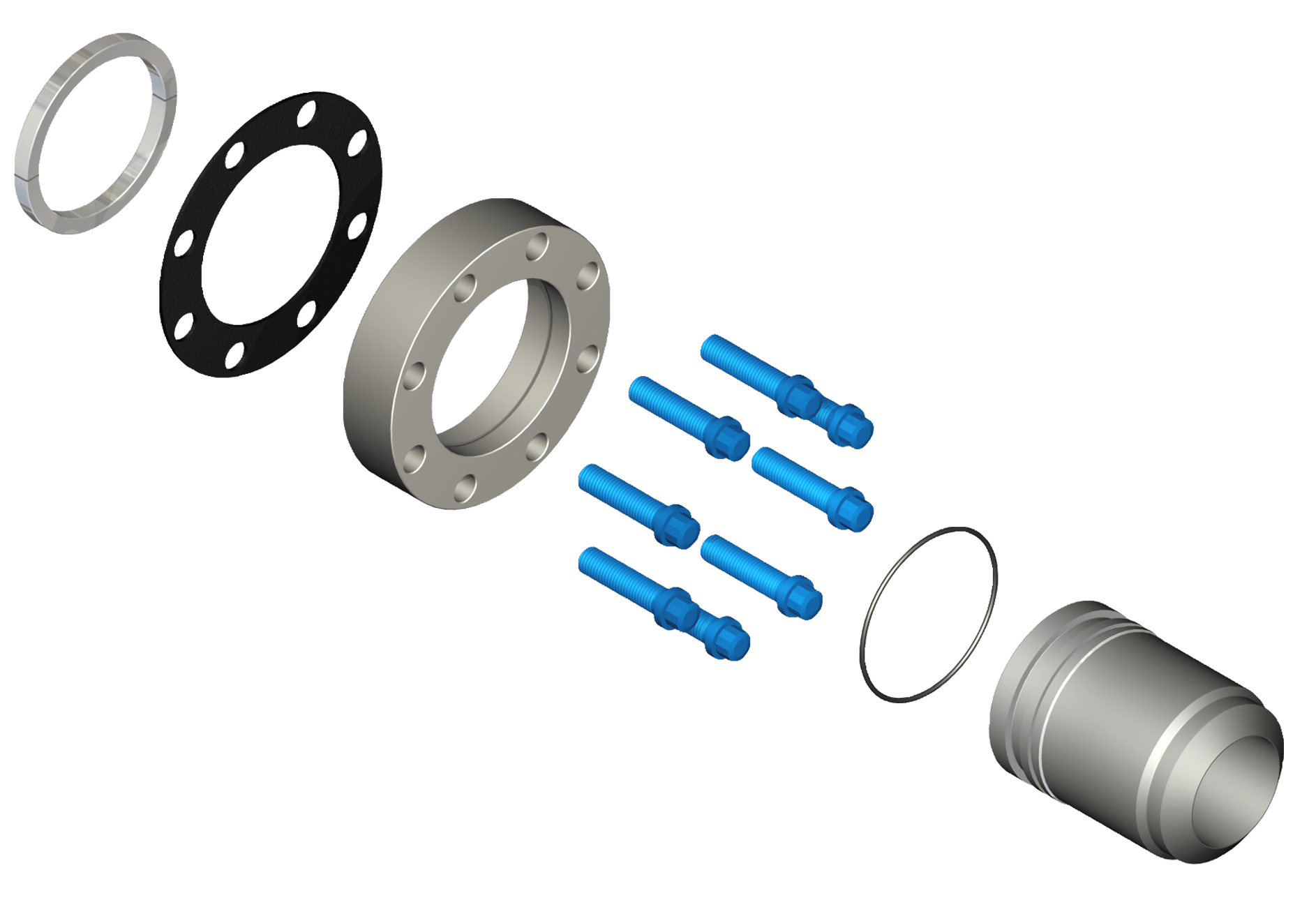 Swivel Flange with Weld End Groove Nipple