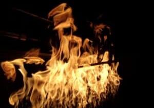 Choke Valve on fire in a testing chamber